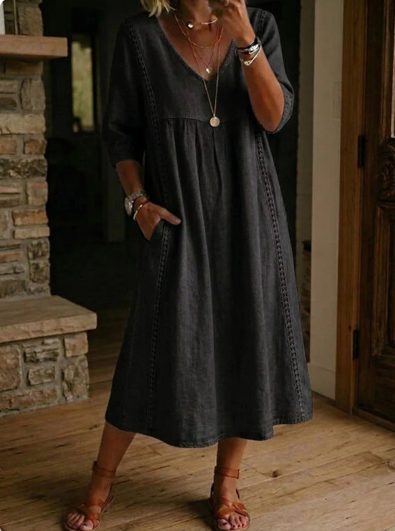 MOREAU LYON | ROBE EN DENIM ANCIEN À COUPE LOOSE POUR FEMMES