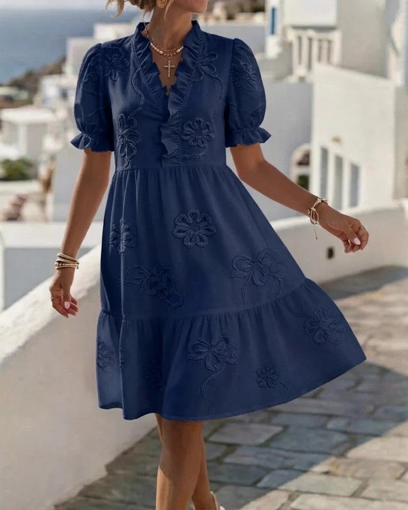 MOREAU LYON | ROBE À VOLANTS BRODÉE POUR FEMMES