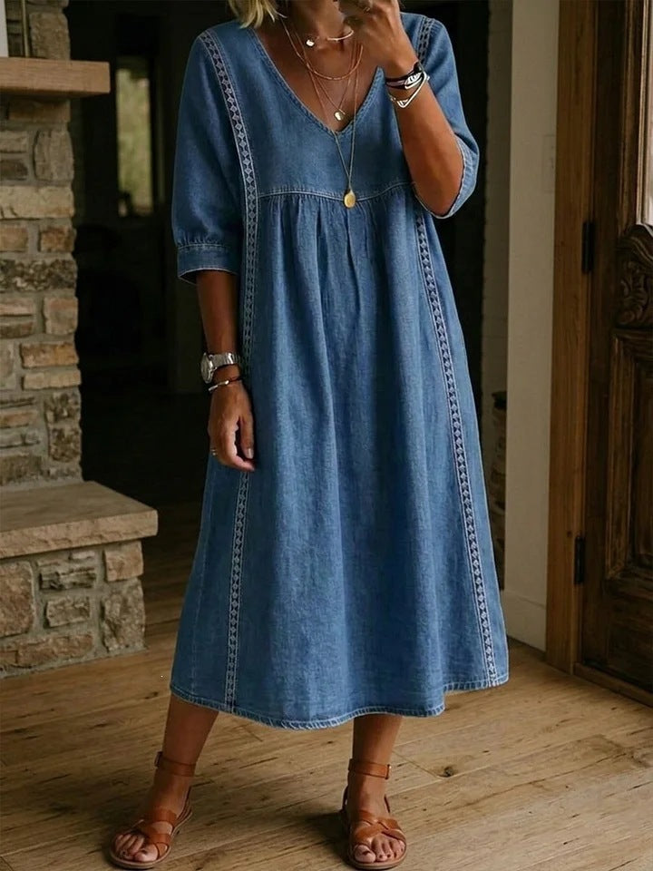 MOREAU LYON | ROBE EN DENIM ANCIEN À COUPE LOOSE POUR FEMMES