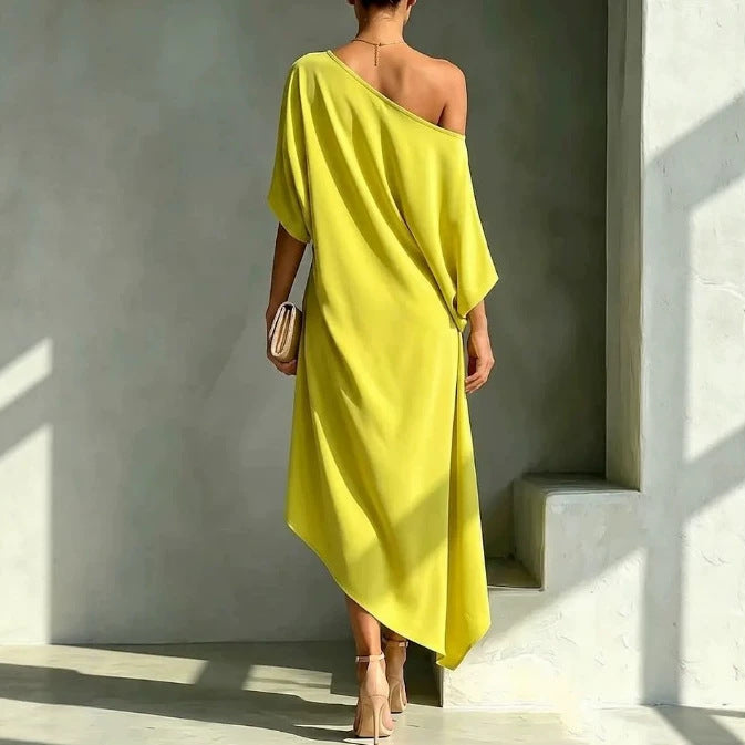 MOREAU LYON | ROBE DRAPÉE À UNE ÉPAULE POUR FEMMES