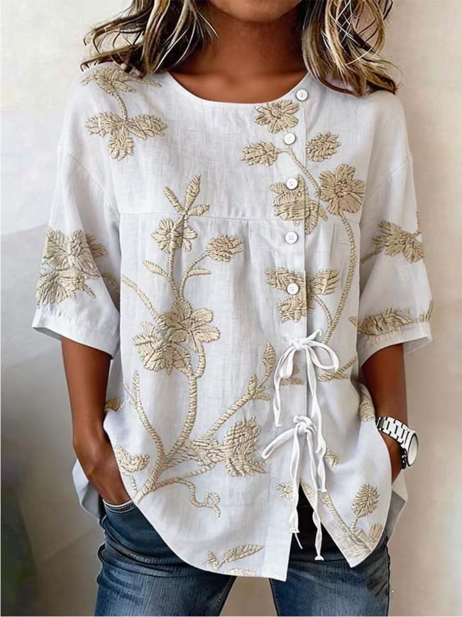 MOREAU LYON | TOP BRODÉ CLASSIQUE POUR FEMME