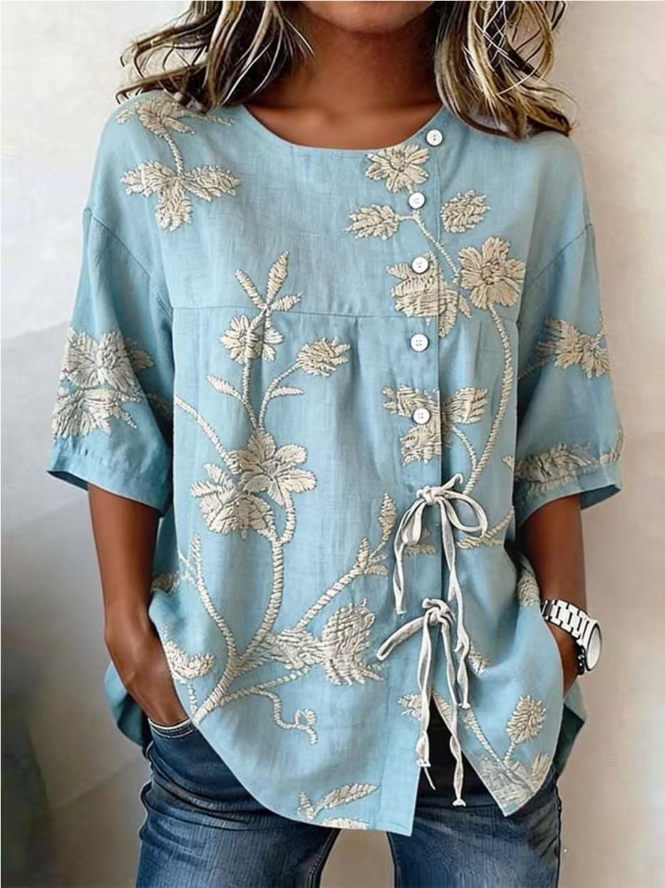 MOREAU LYON | TOP BRODÉ CLASSIQUE POUR FEMME