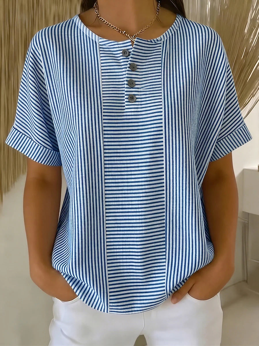 MOREAU LYON | BLOUSE À BOUTONS RAYÉE POUR FEMMES