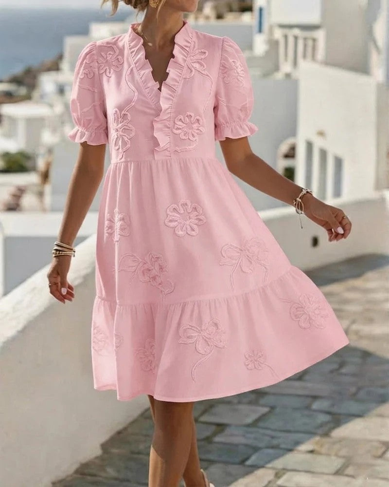 MOREAU LYON | ROBE À VOLANTS BRODÉE POUR FEMMES