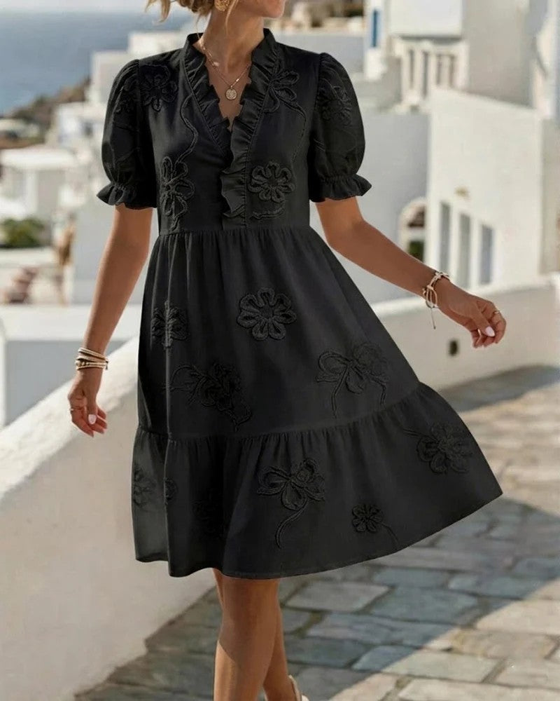 MOREAU LYON | ROBE À VOLANTS BRODÉE POUR FEMMES