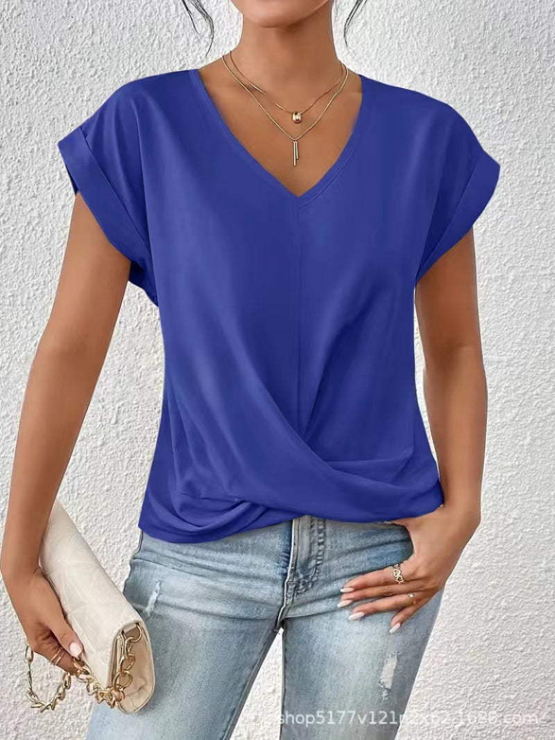 MOREAU LYON | T-SHIRT À COL EN V ÉLÉGANT POUR FEMME