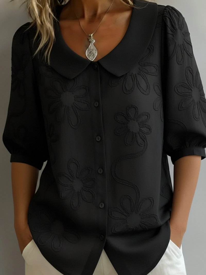 MOREAU LYON | BLOUSE FLORALE COL ROND POUR FEMMES