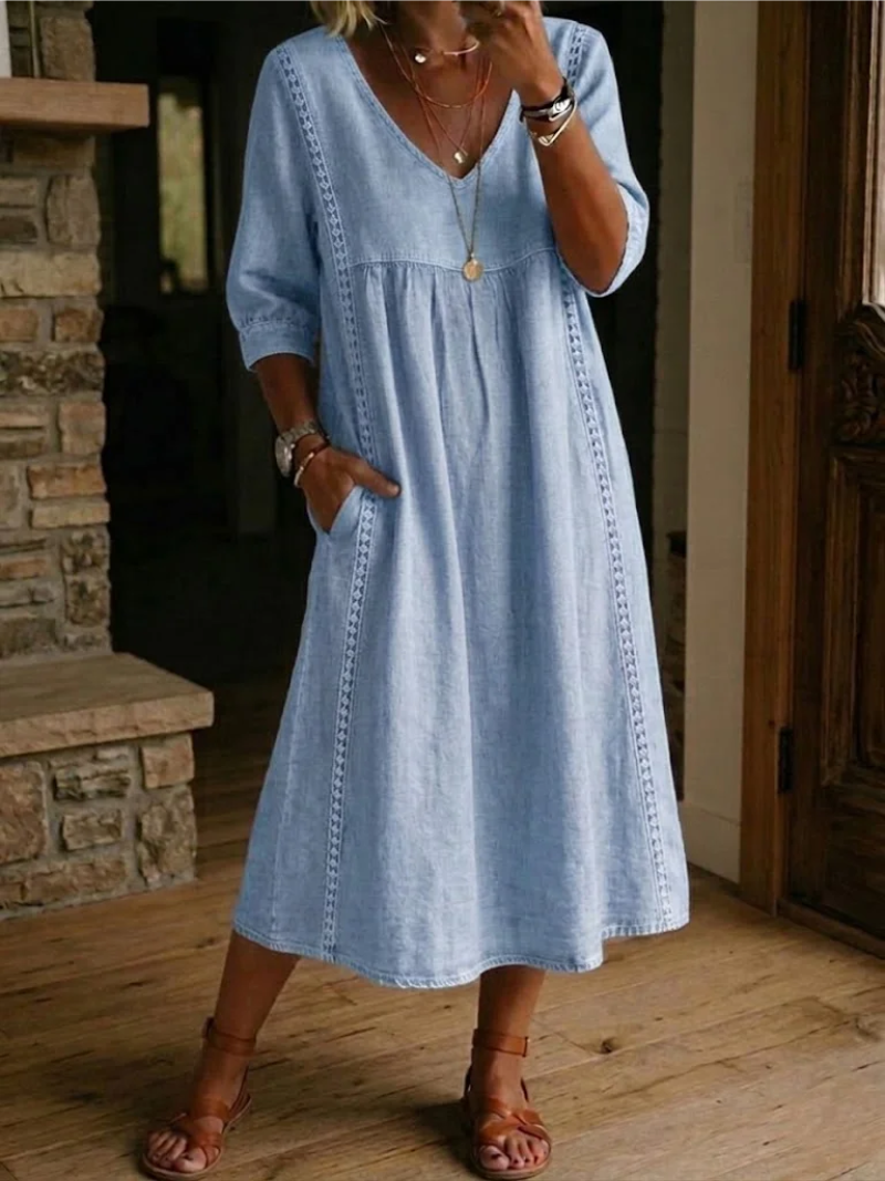 MOREAU LYON | ROBE À COL EN V POUR FEMMES