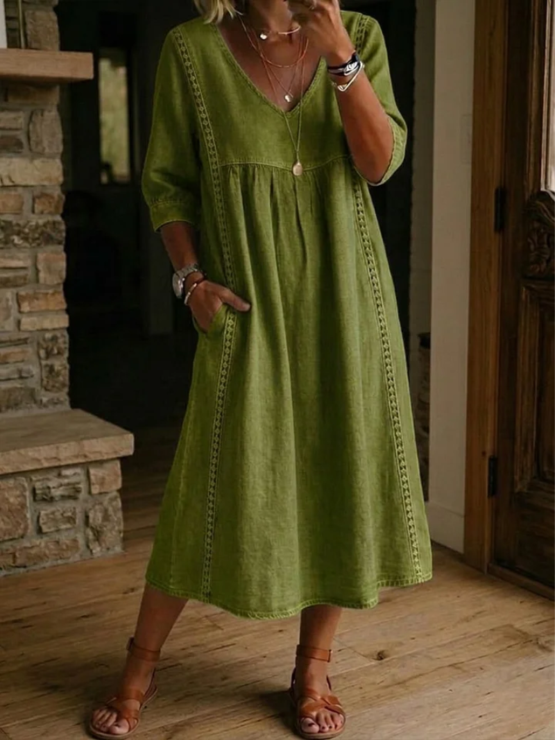 MOREAU LYON | ROBE À COL EN V POUR FEMMES