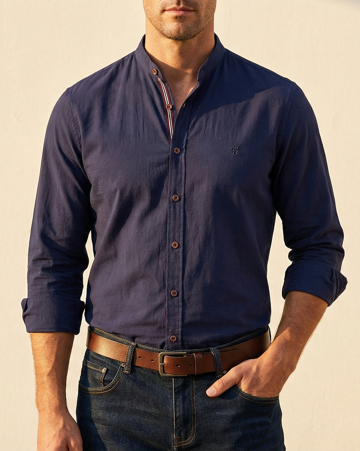 LAURENT MONACO | CHEMISE À COL OFFICIER POUR HOMME
