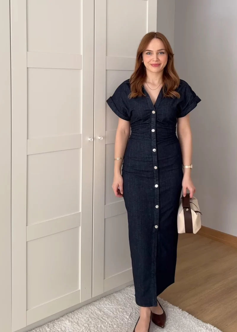 MOREAU LYON | ROBE MIDI EN DENIM POUR FEMMES