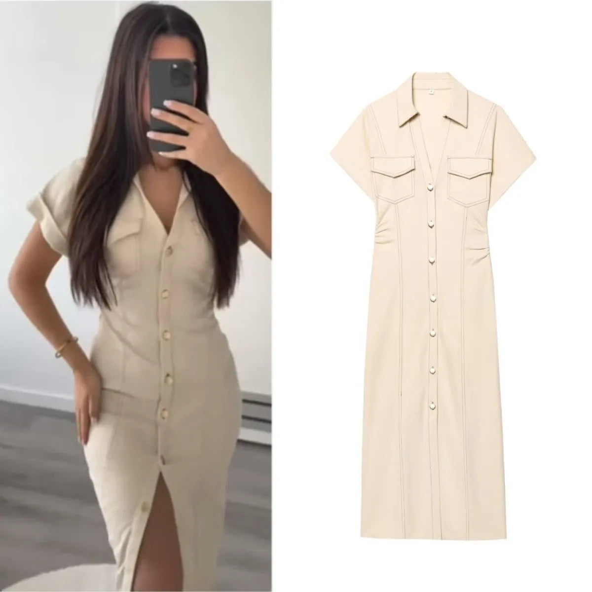 MOREAU LYON | ROBE MIDI EN DENIM POUR FEMMES