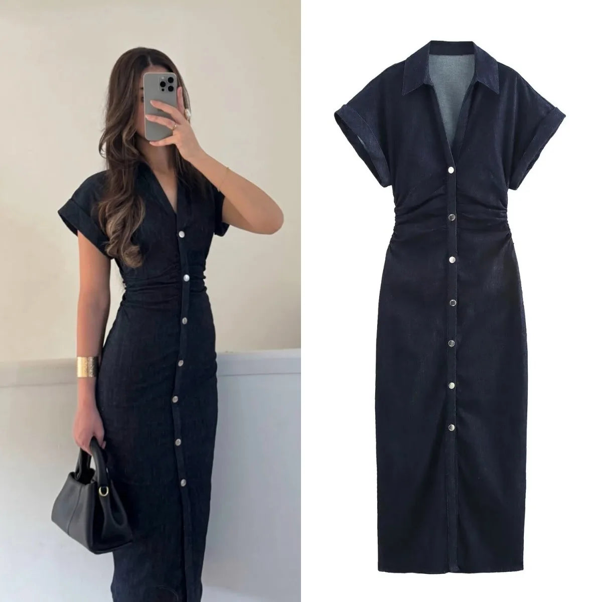 MOREAU LYON | ROBE MIDI EN DENIM POUR FEMMES