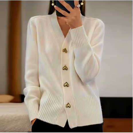 MOREAU LYON | GILET À BOUTON EN FORME DE CŒUR POUR FEMMES