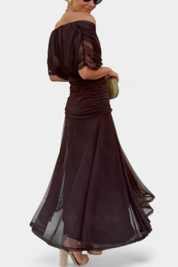 MOREAU LYON | CHIC ROBE MAXI À COL EN V POUR FEMMES