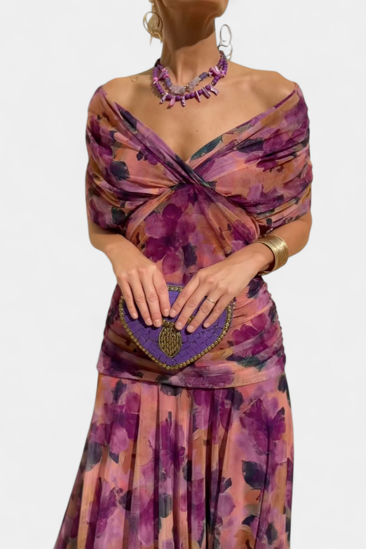 MOREAU LYON | CHIC ROBE MAXI À COL EN V POUR FEMMES
