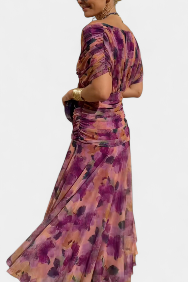 MOREAU LYON | CHIC ROBE MAXI À COL EN V POUR FEMMES