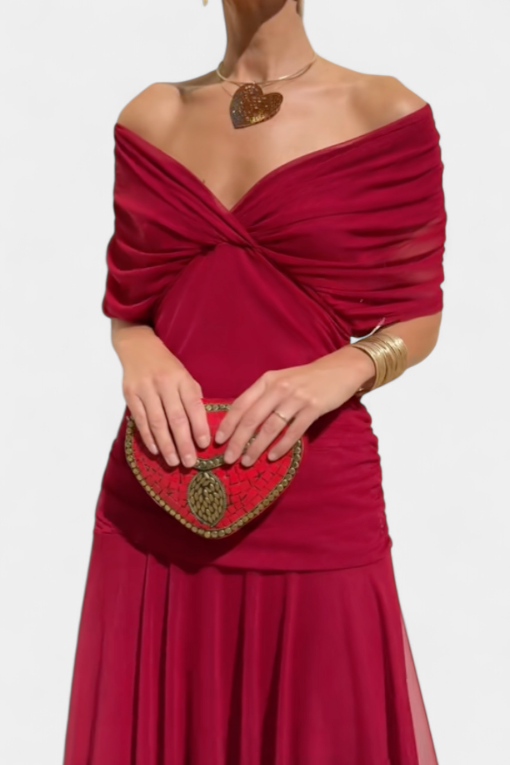 MOREAU LYON | CHIC ROBE MAXI À COL EN V POUR FEMMES