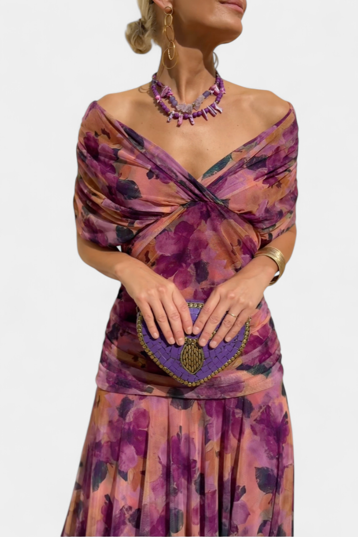 MOREAU LYON | CHIC ROBE MAXI À COL EN V POUR FEMMES