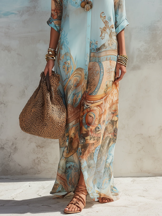 MOREAU LYON | ROBE CHEMISIER MAXI POUR FEMMES