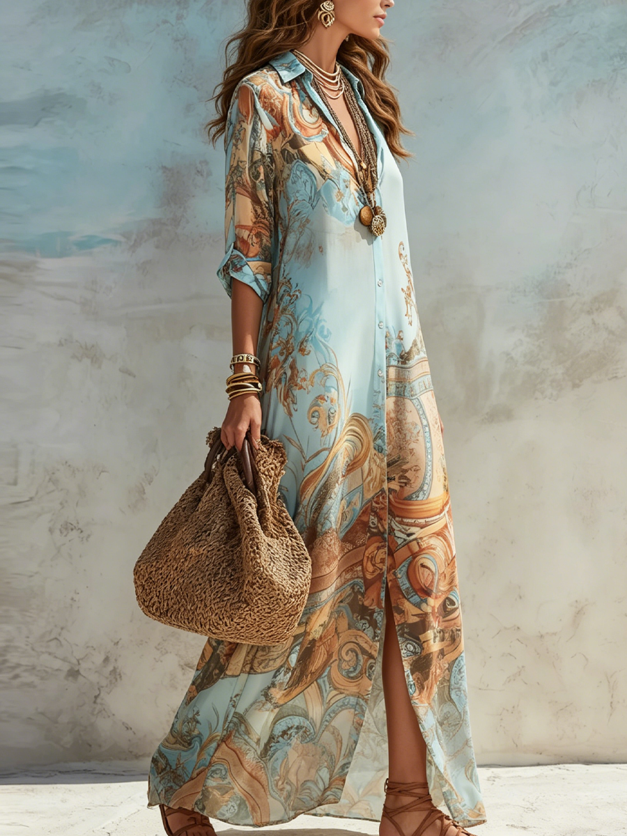 MOREAU LYON | ROBE CHEMISIER MAXI POUR FEMMES