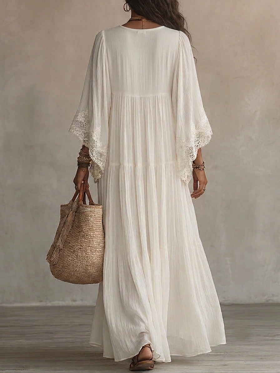 MOREAU LYON | ROBE MAXI AVEC DENTELLE POUR FEMMES