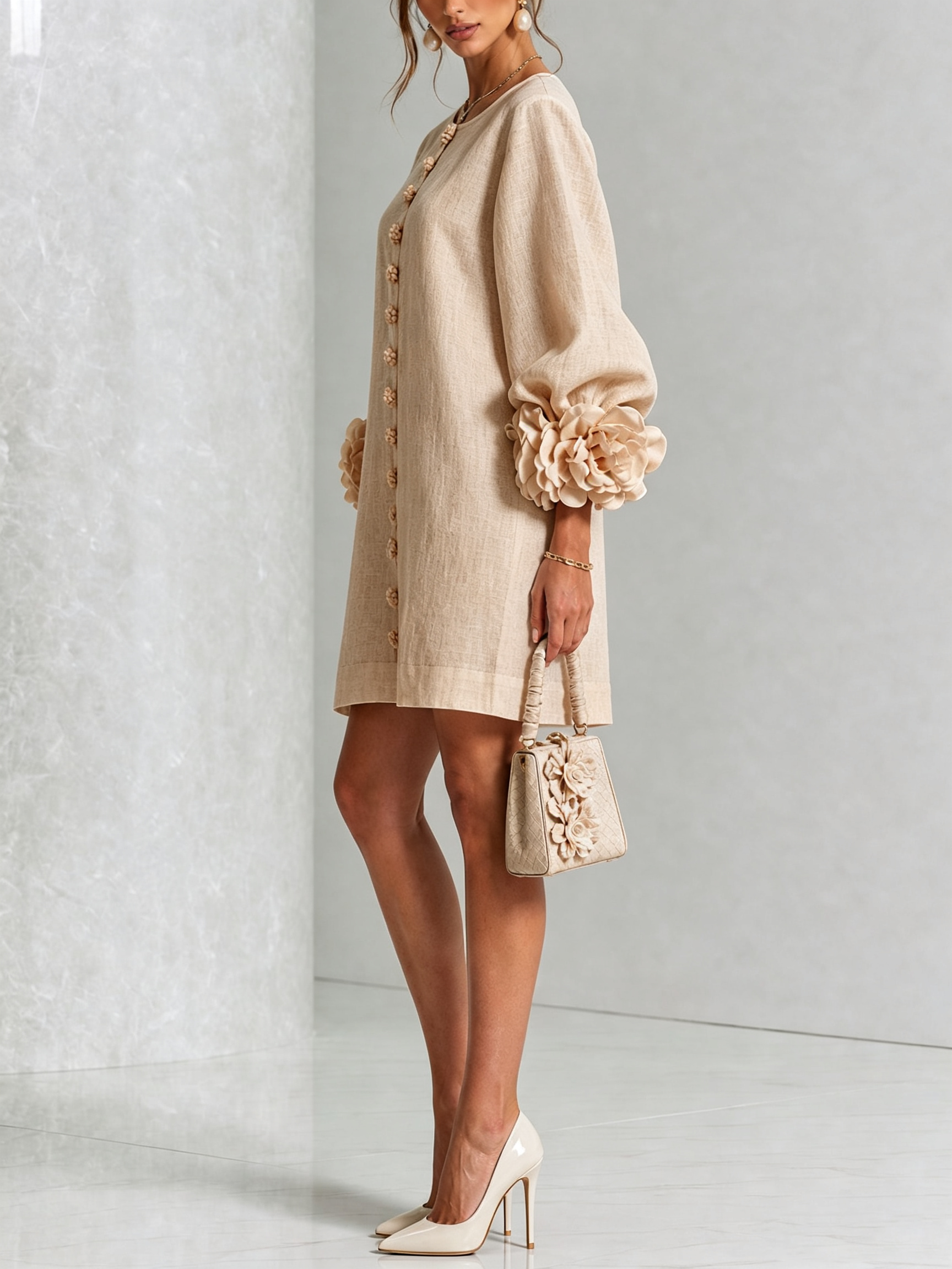 MOREAU LYON | ROBE ÉLÉGANTE À MANCHES POUR FEMMES