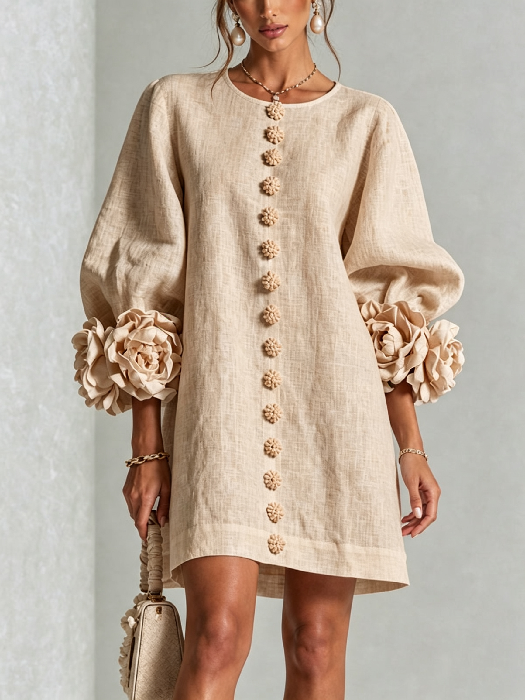 MOREAU LYON | ROBE ÉLÉGANTE À MANCHES POUR FEMMES