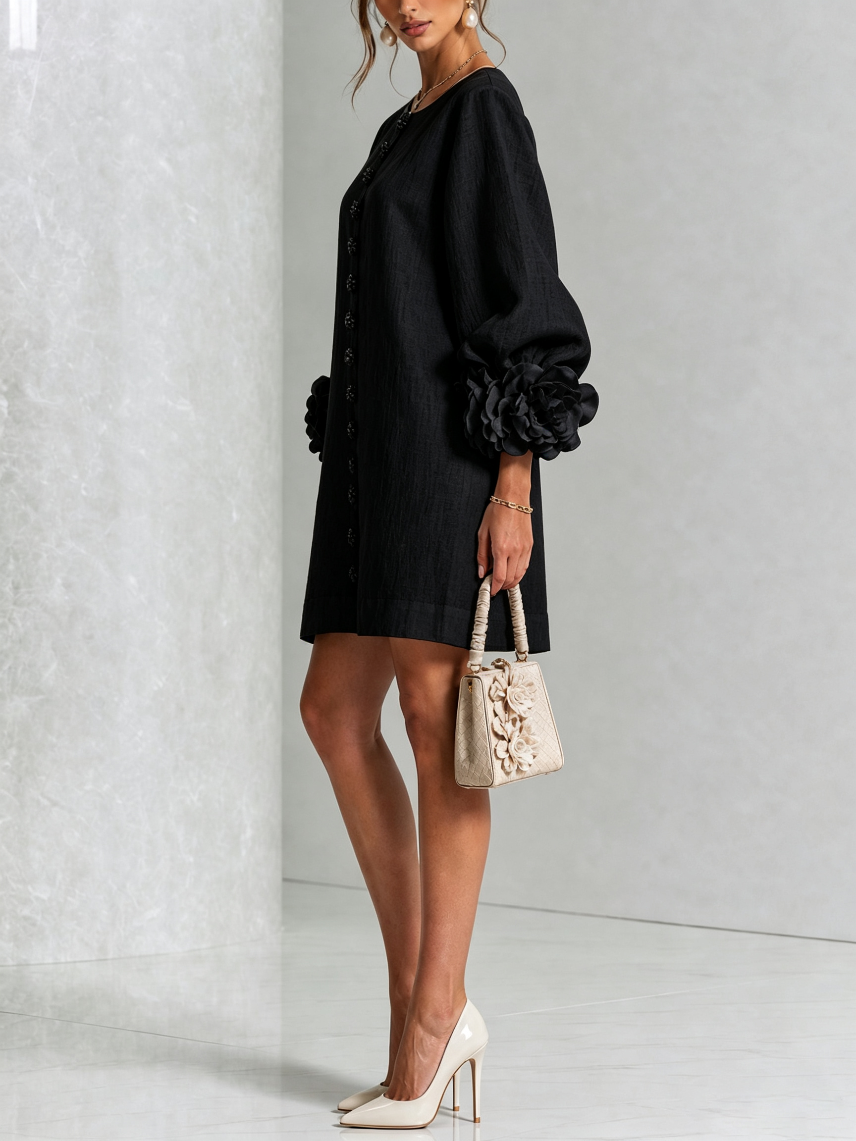 MOREAU LYON | ROBE ÉLÉGANTE À MANCHES POUR FEMMES