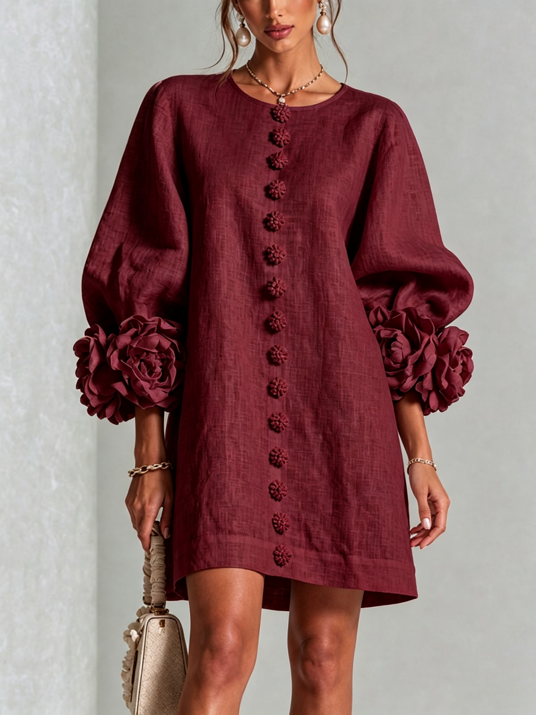 MOREAU LYON | ROBE ÉLÉGANTE À MANCHES POUR FEMMES
