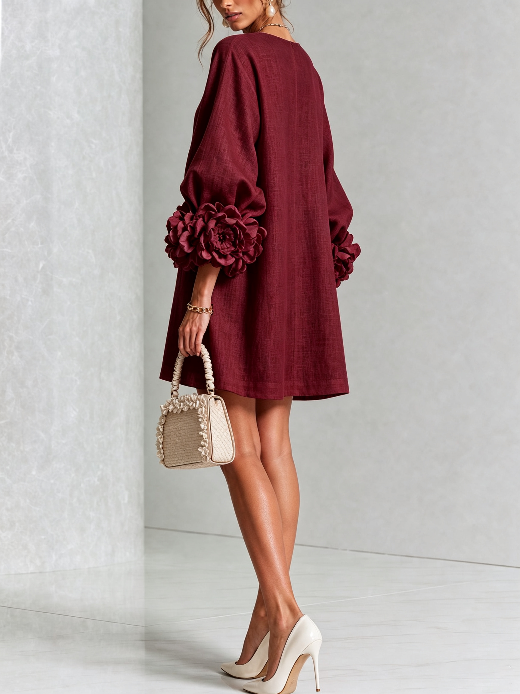 MOREAU LYON | ROBE ÉLÉGANTE À MANCHES POUR FEMMES