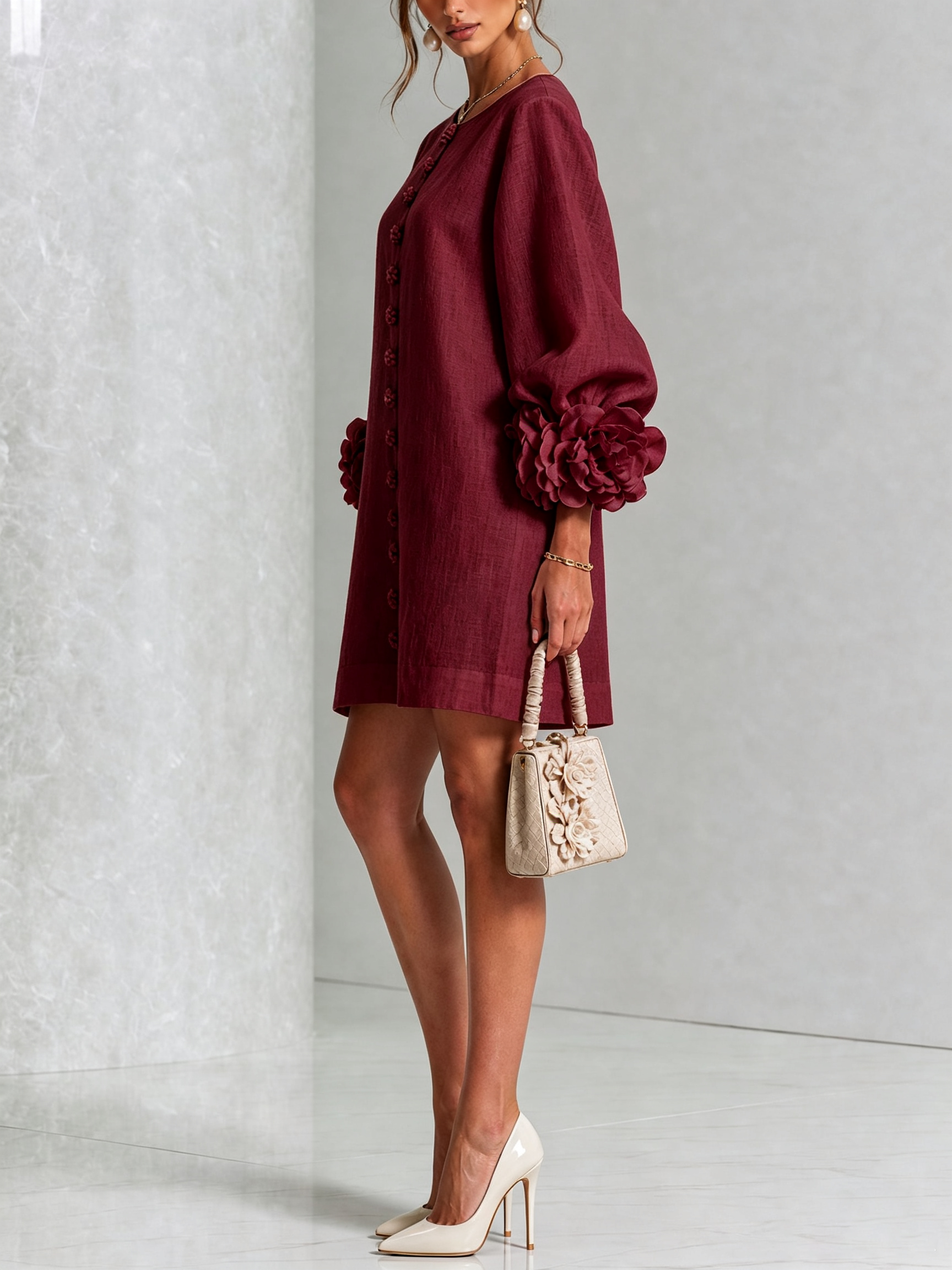MOREAU LYON | ROBE ÉLÉGANTE À MANCHES POUR FEMMES
