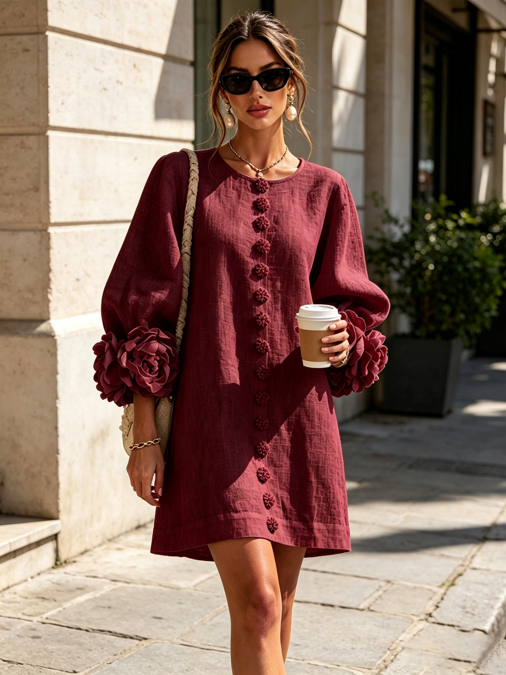 MOREAU LYON | ROBE ÉLÉGANTE À MANCHES POUR FEMMES