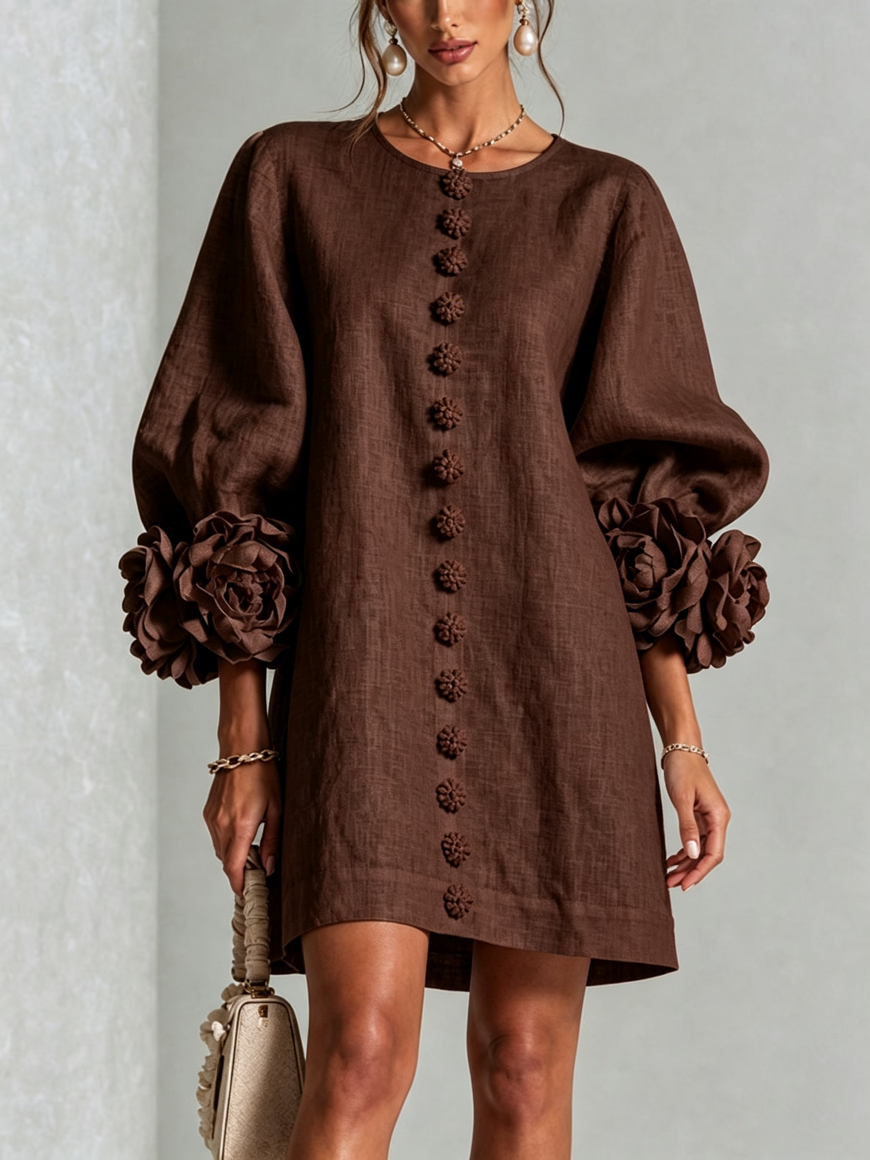 MOREAU LYON | ROBE ÉLÉGANTE À MANCHES POUR FEMMES