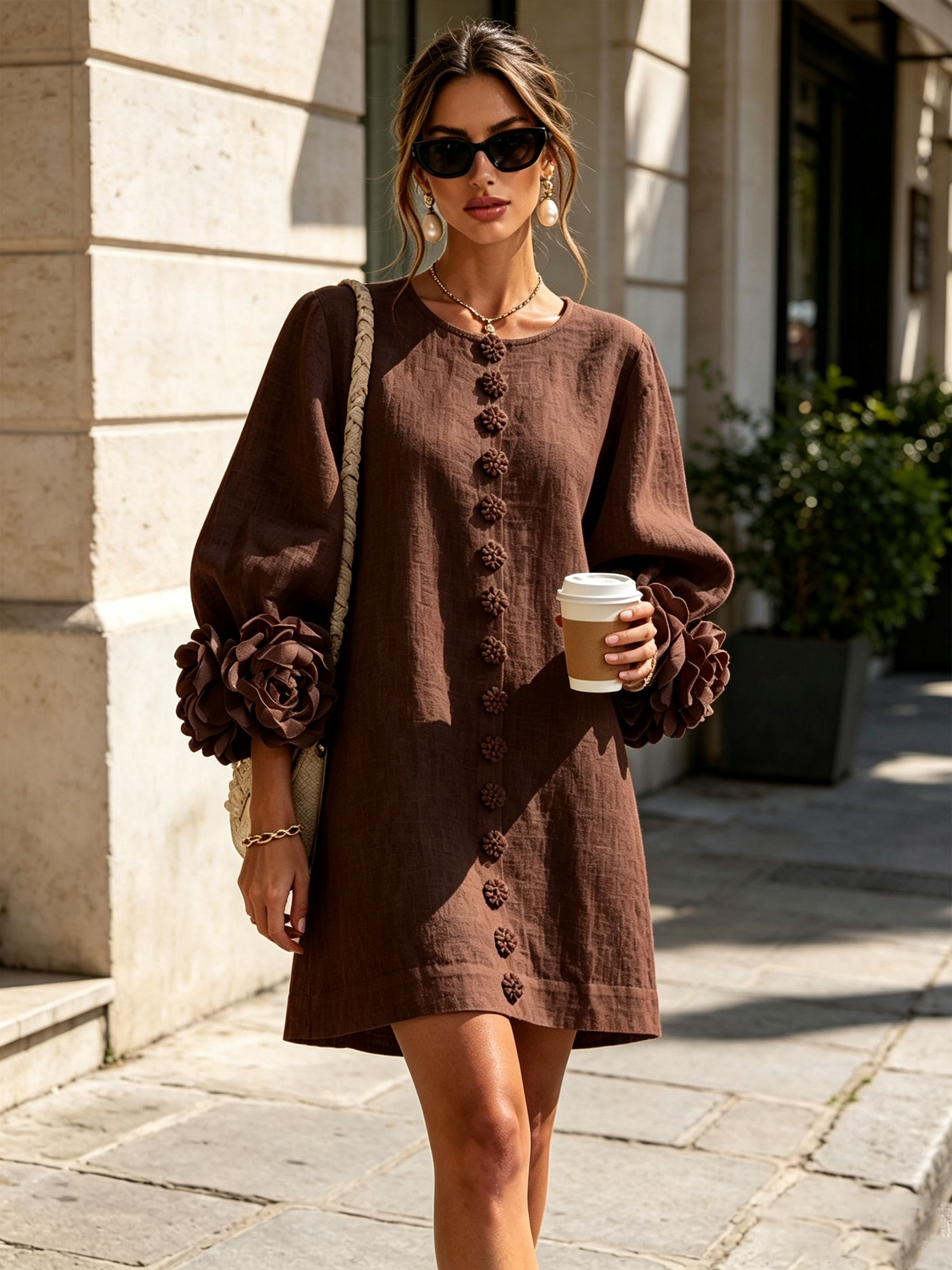 MOREAU LYON | ROBE ÉLÉGANTE À MANCHES POUR FEMMES