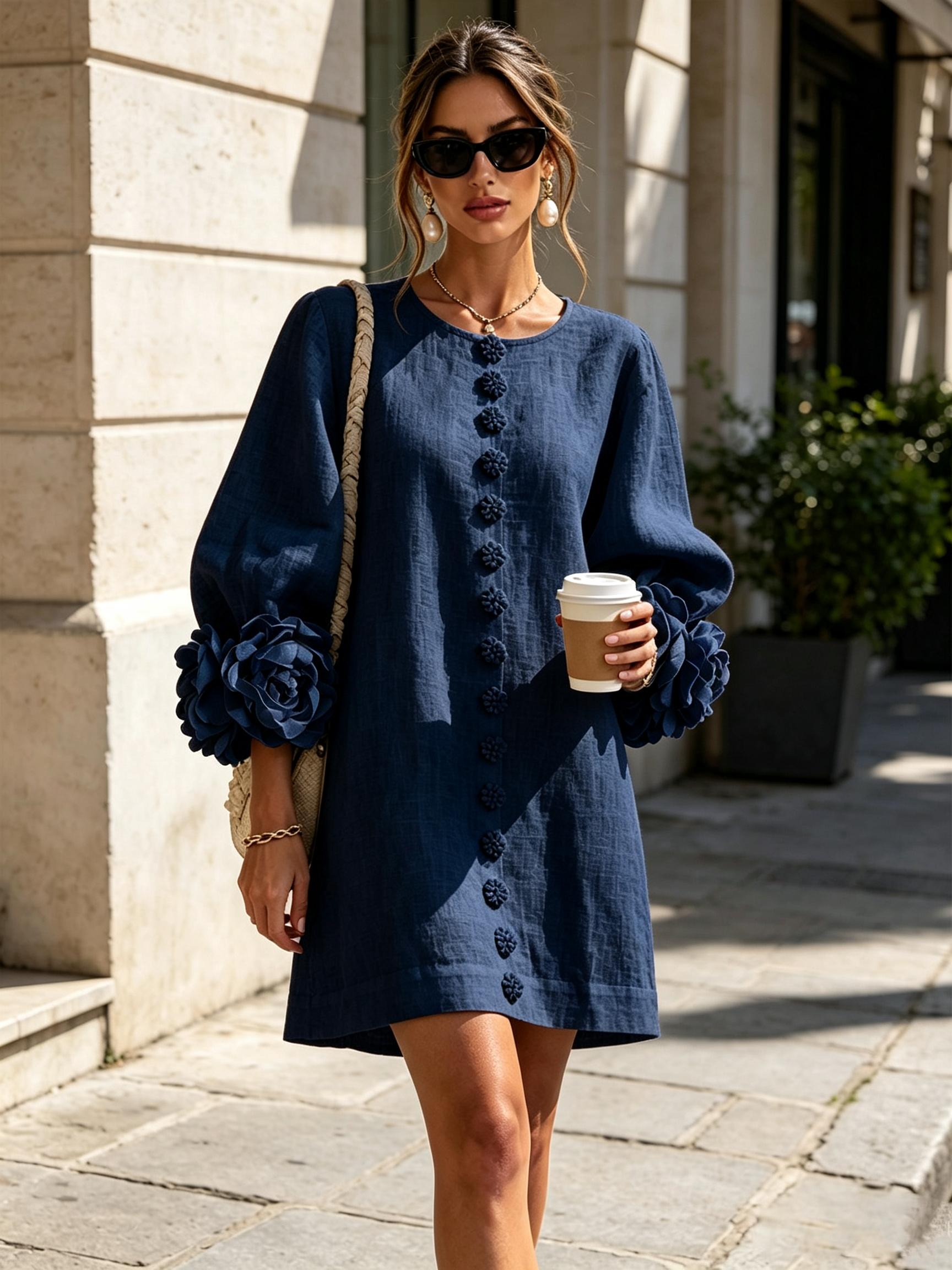 MOREAU LYON | ROBE ÉLÉGANTE À MANCHES POUR FEMMES