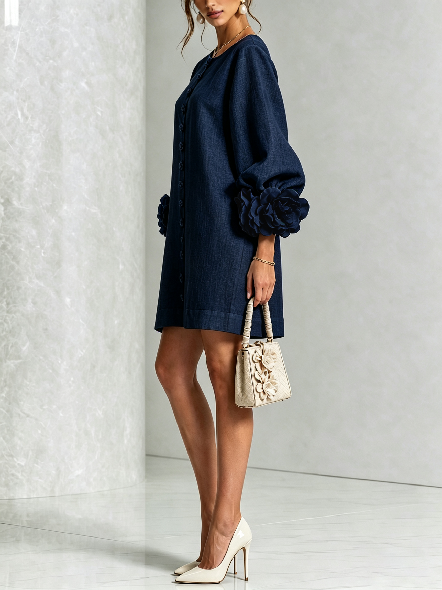 MOREAU LYON | ROBE ÉLÉGANTE À MANCHES POUR FEMMES