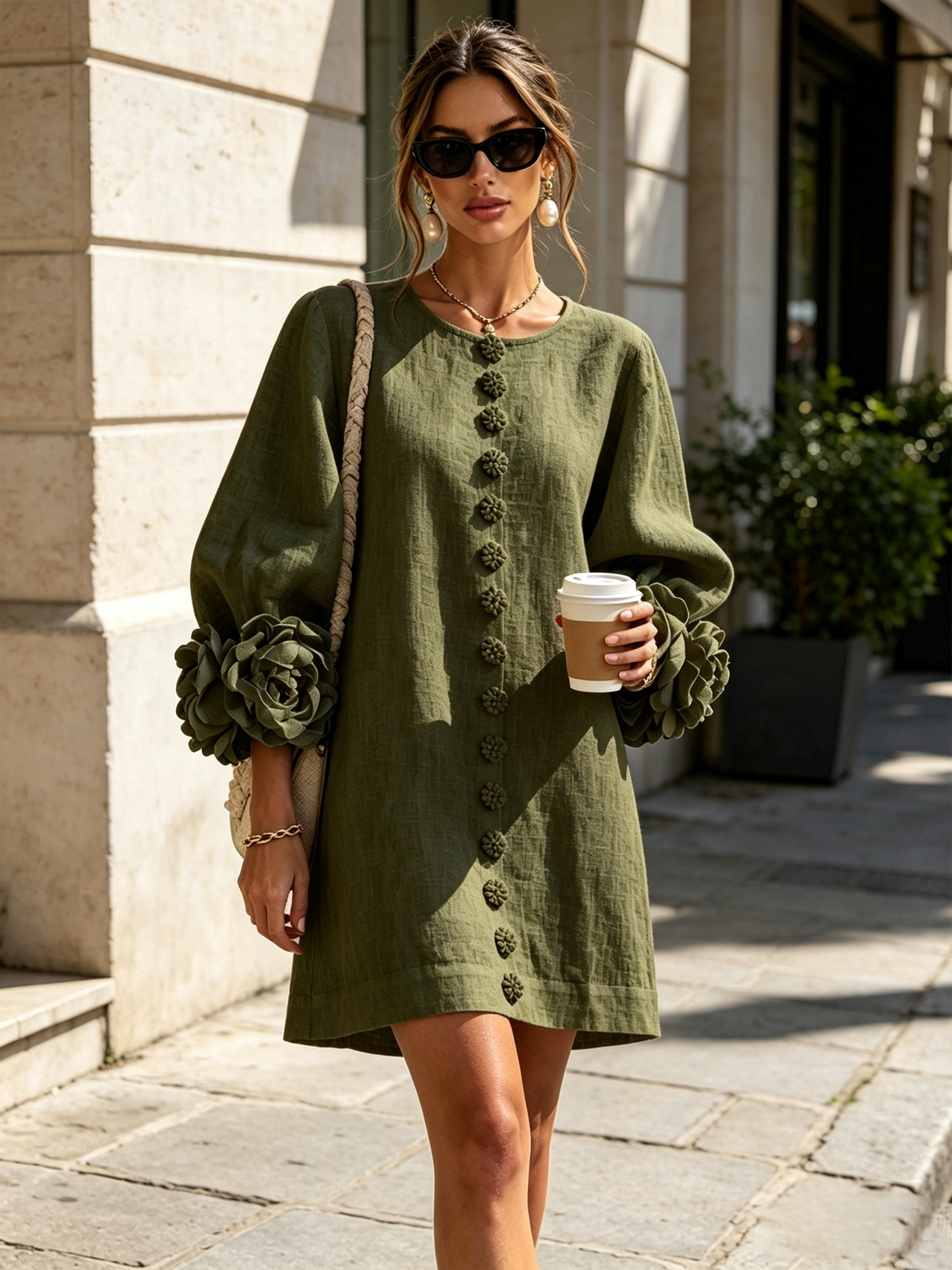 MOREAU LYON | ROBE ÉLÉGANTE À MANCHES POUR FEMMES