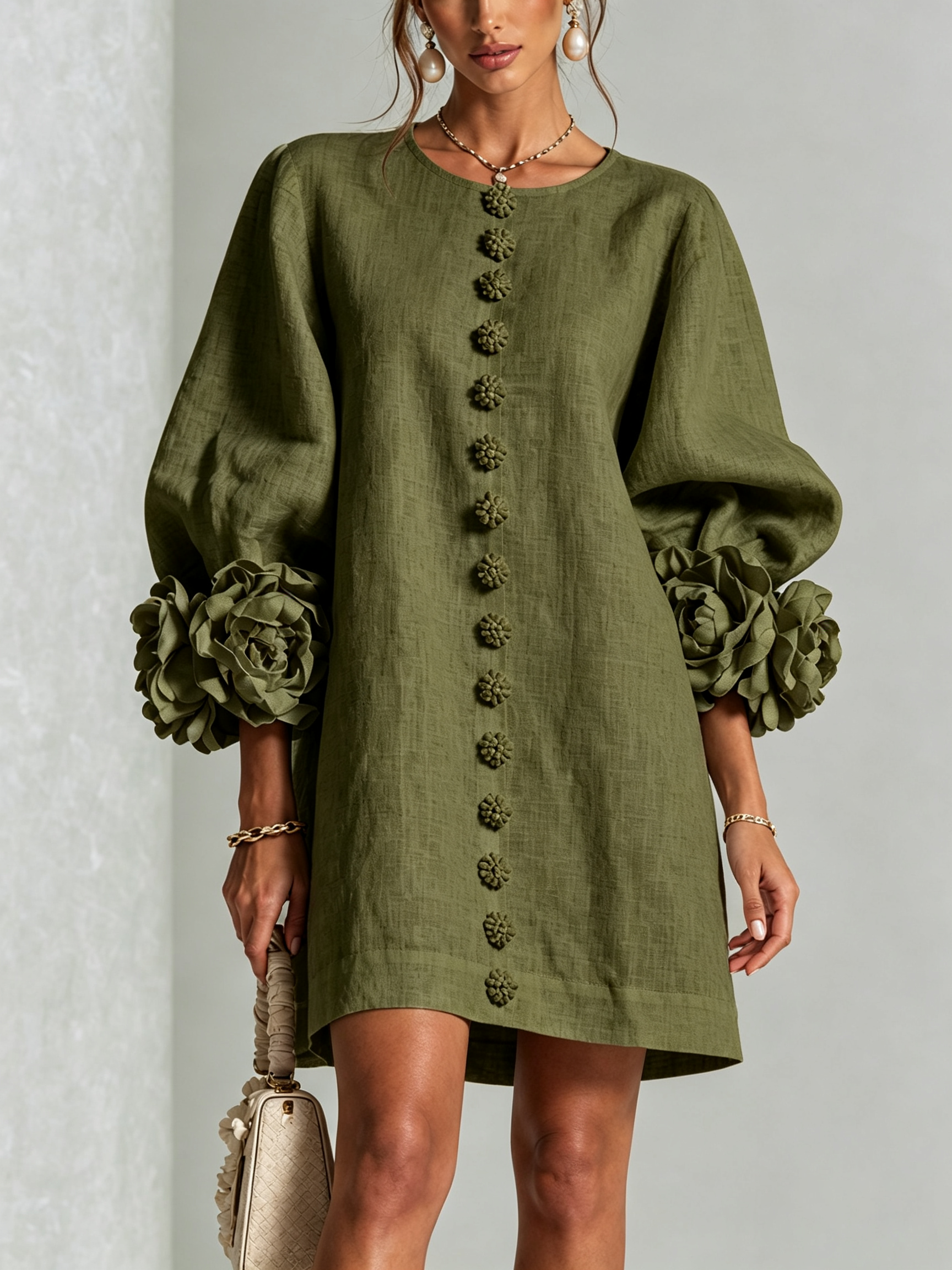MOREAU LYON | ROBE ÉLÉGANTE À MANCHES POUR FEMMES