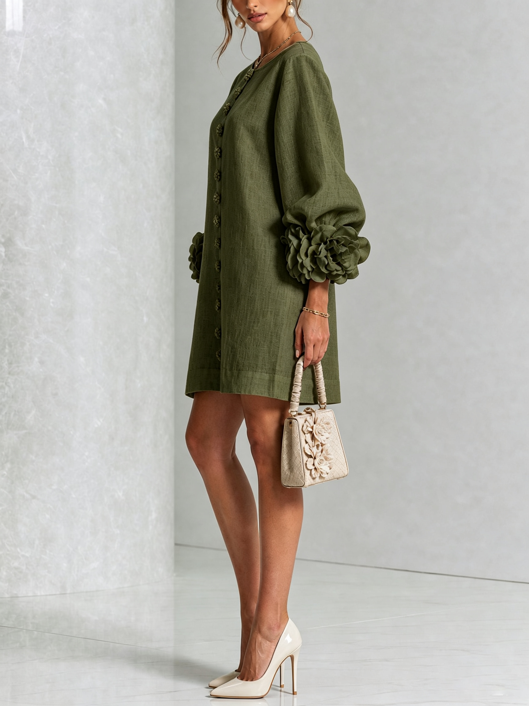 MOREAU LYON | ROBE ÉLÉGANTE À MANCHES POUR FEMMES
