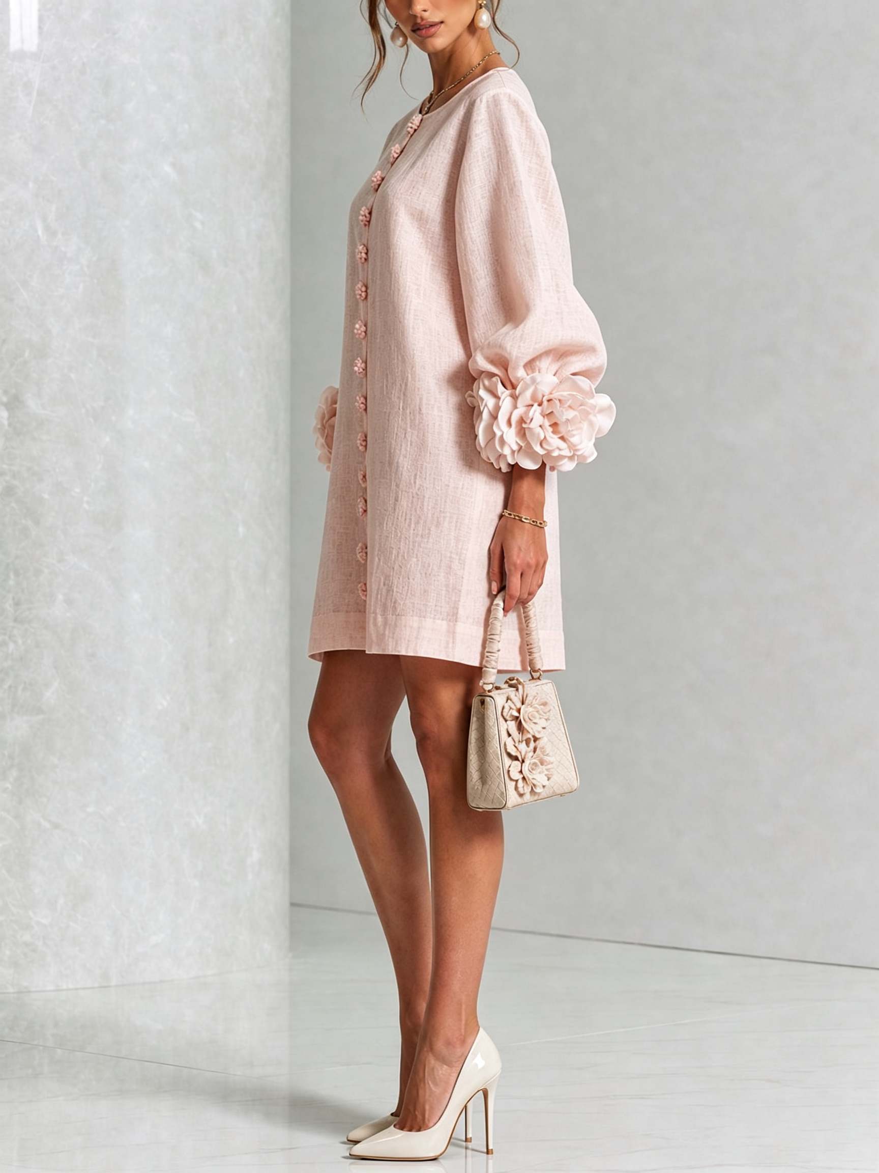 MOREAU LYON | ROBE ÉLÉGANTE À MANCHES POUR FEMMES