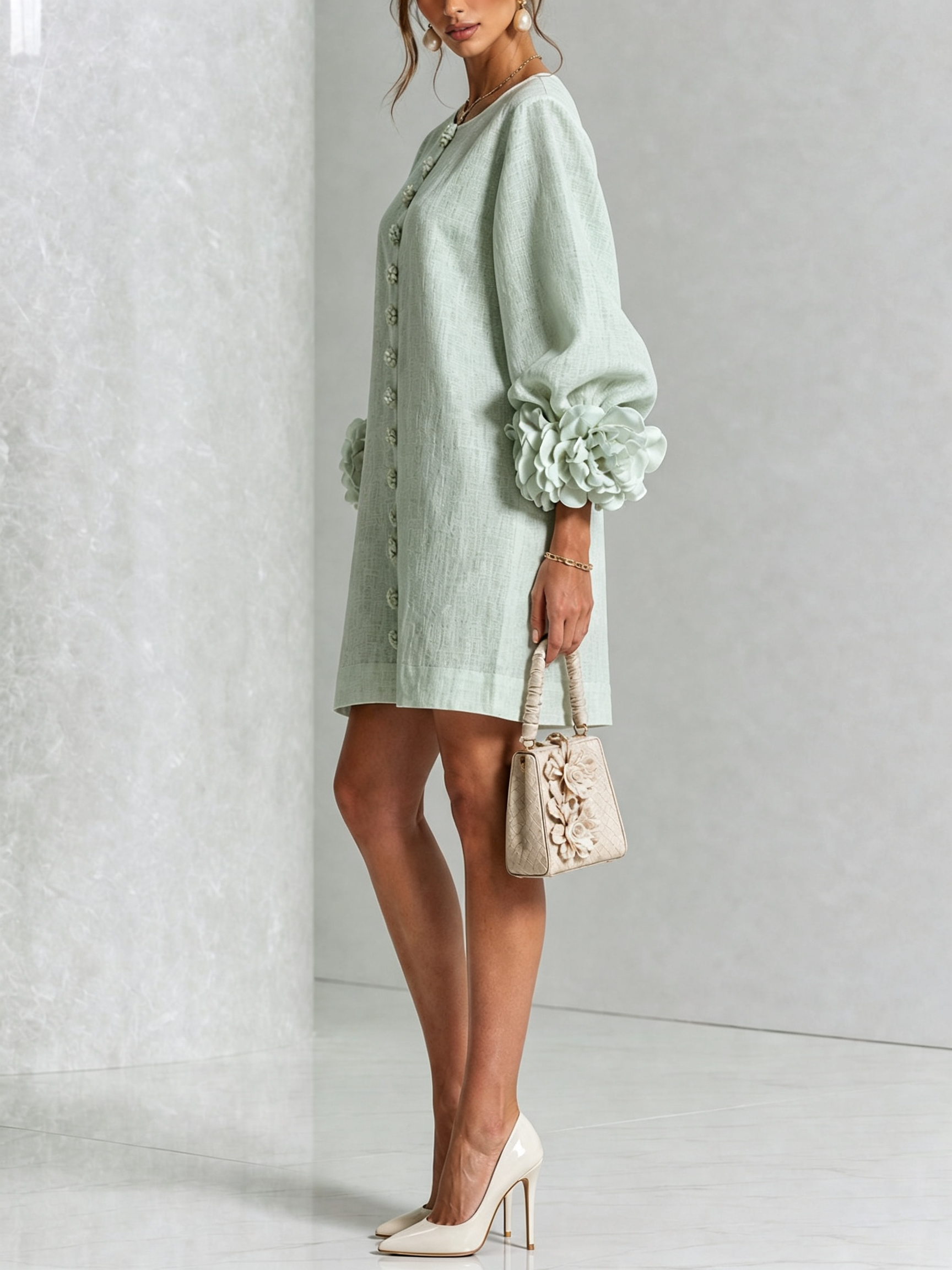 MOREAU LYON | ROBE ÉLÉGANTE À MANCHES POUR FEMMES