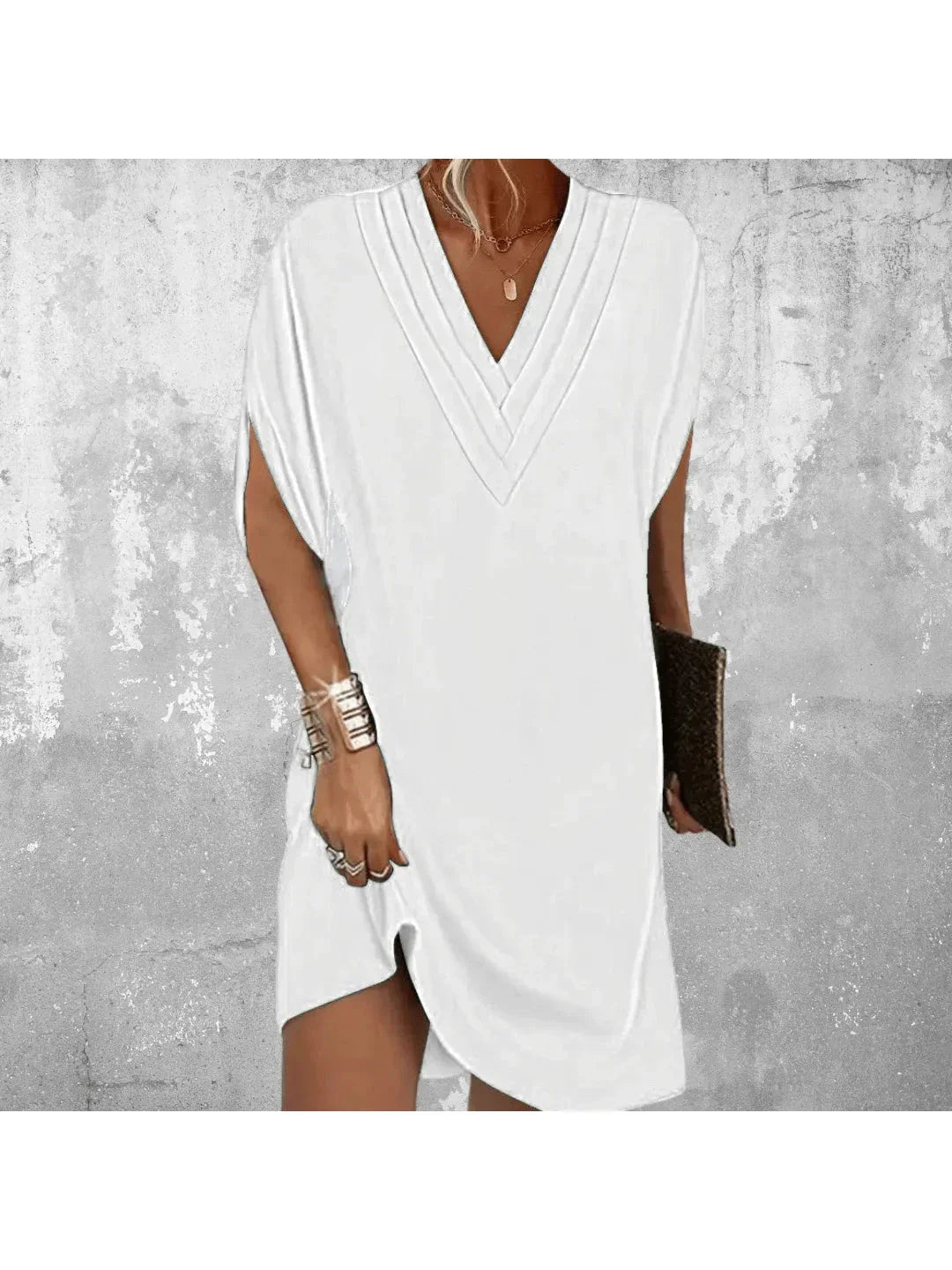 MOREAU LYON | ROBE TUNIQUE À COL EN V POUR FEMMES