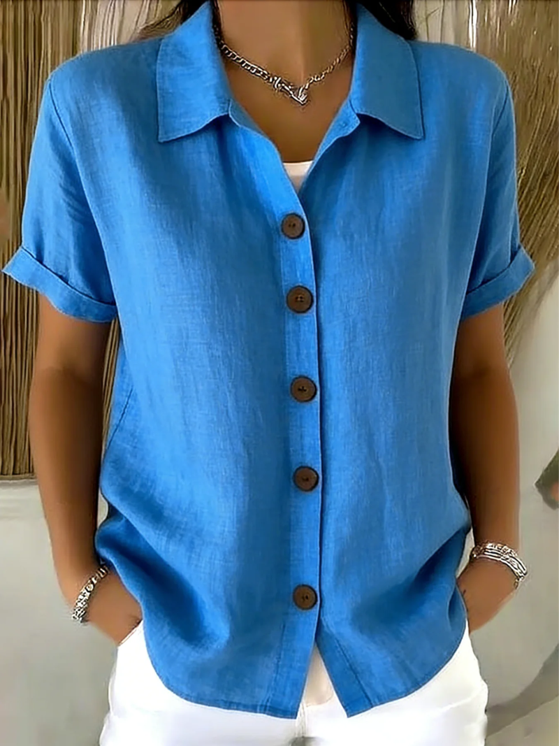 MOREAU LYON | CHEMISE À MANCHES COURTES AVEC COL POUR FEMMES