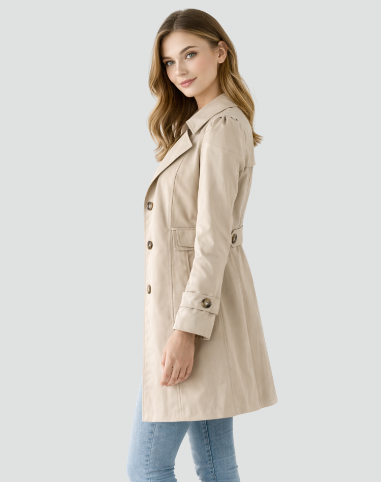 MOREAU LYON | TRANCHÉE MANTEAU CLASSIQUE À REVERS POUR FEMMES