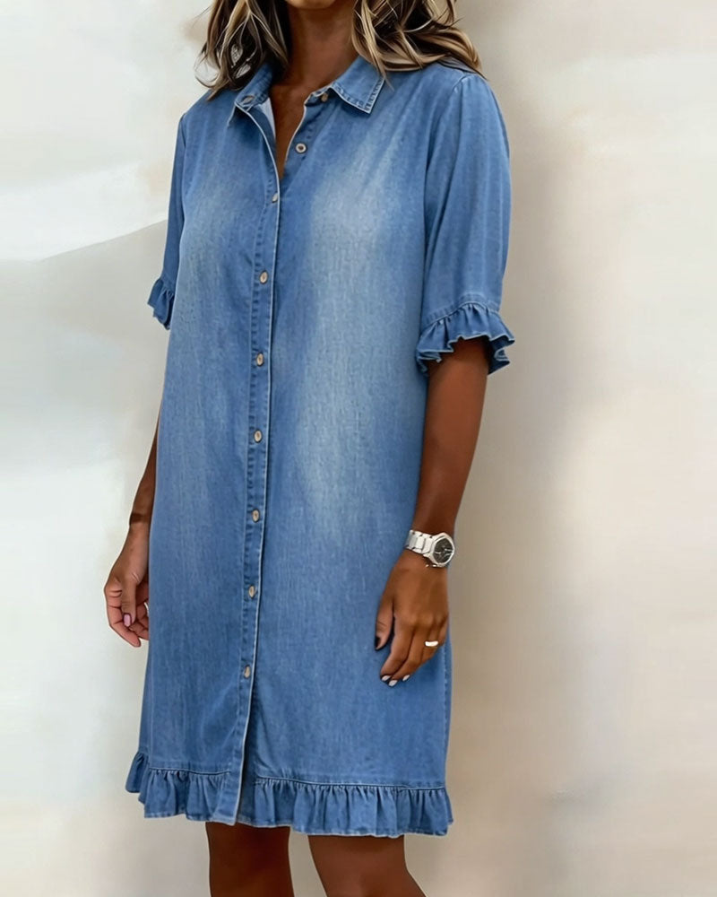 MOREAU LYON | ROBE MIDI EN DENIM MODERNE POUR FEMME