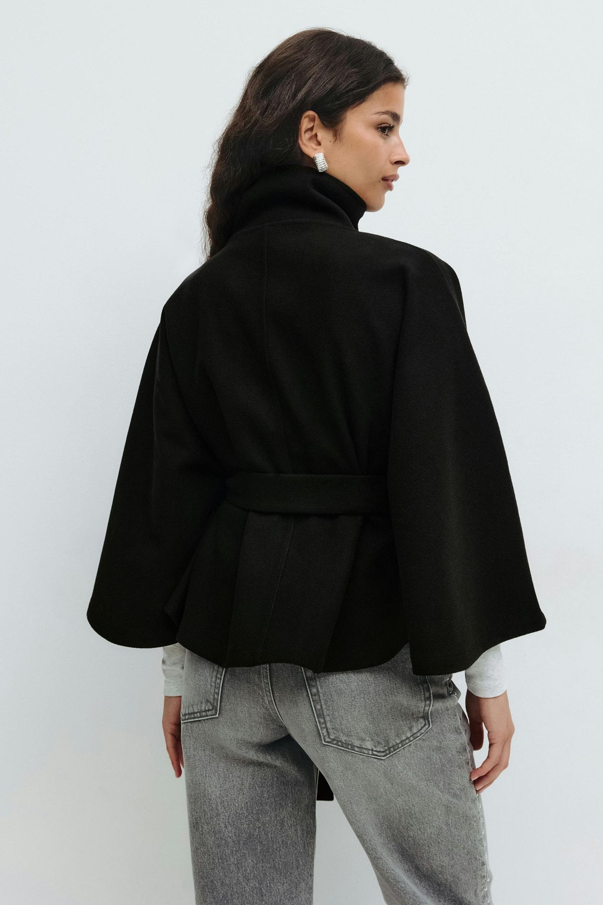 MOREAU LYON | MANTEAU CAPE À CEINTURE POUR FEMMES