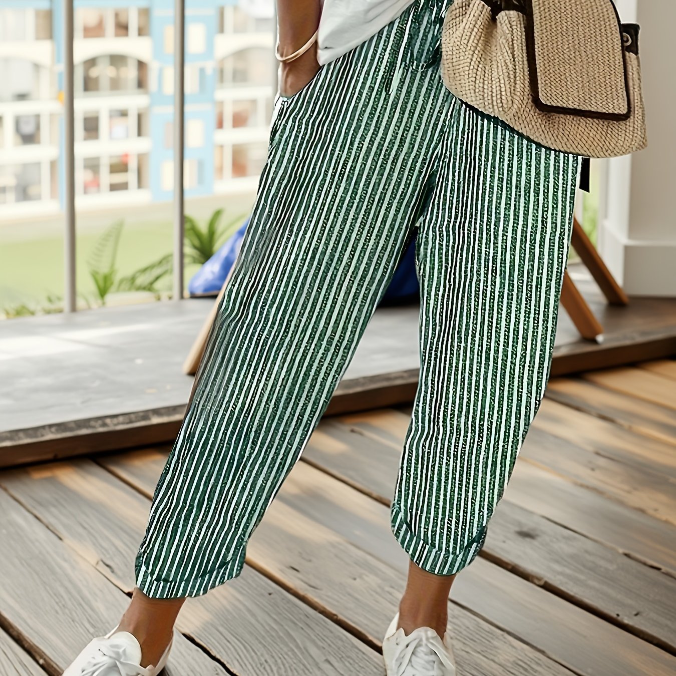 MOREAU LYON | PANTALONS LARGES À RAYURES POUR FEMMES