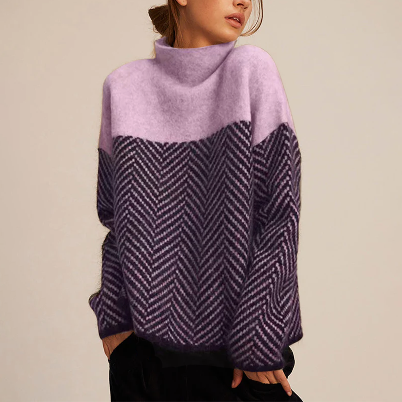 MOREAU LYON | PULL GRAPHIQUE CONTRASTÉ POUR FEMMES