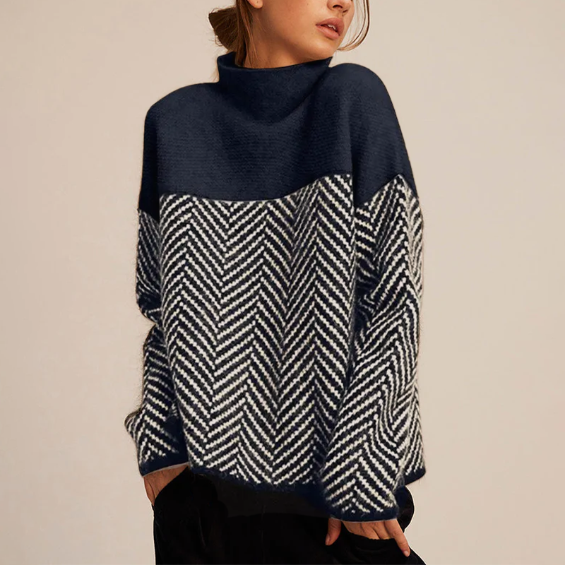 MOREAU LYON | PULL GRAPHIQUE CONTRASTÉ POUR FEMMES